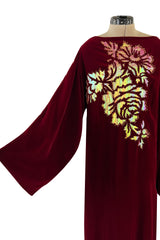 Exceptional Mid-1980s Paco Rabanne Haute Couture Velvet Beaded Caftan Dress