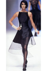 S/S 1992 Claude Montana Net Inset Bodysuit & Skirt Dress