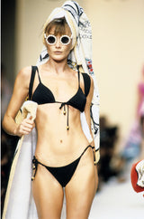 Iconic Spring 1994 Chanel Large Printed Towel in Cream & White