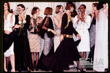 First RTW Collection Fall 1983 Chanel by Karl Lagerfeld Black Caped Bodice Silk Chiffon Dress