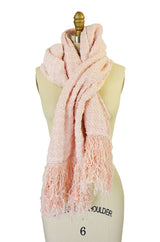 Recent Chanel Pink Boucle Fringe Scarf