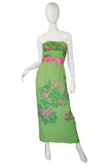 1950s Philip Hulitar Strapless Silk Dress & Skirted 1/2 Jacket