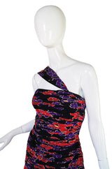 1980s One Shoulder Silk Valentino Gown