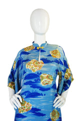 1940s Silky Rayon Hawaiian Pake Muu