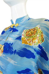 1940s Silky Rayon Hawaiian Pake Muu