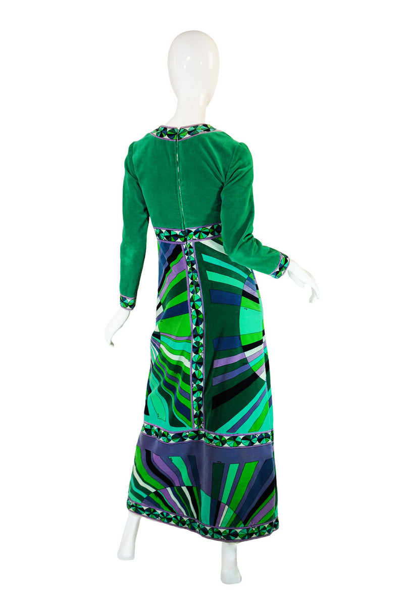 1970s Green Velvet Emilio Pucci Dress