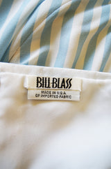 1970s Bias Cut Silk Striped Bill Blass Maxi