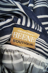 1970s Plunge Stripe Geoffrey Beene Maxi