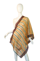 1950s Exotic Print Organza Dress & Wrap