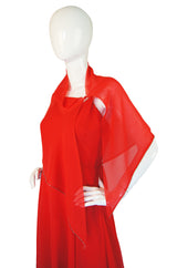 1970s Nina Ricci Chffon Silk Maxi & Wrap