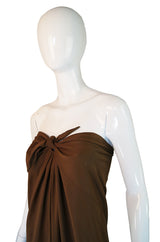 1970s Halston Tie Front Sheath Dress