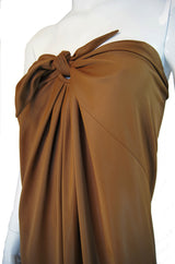 1970s Halston Tie Front Sheath Dress