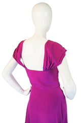 1980s Sueded Bright Pink Silk Vicky Tiel Dress