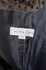 1980s Dotted Victor Costa Wiggle Dress