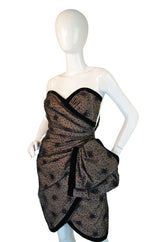 1980s Dotted Victor Costa Wiggle Dress