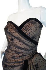 1980s Dotted Victor Costa Wiggle Dress