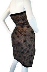 1980s Dotted Victor Costa Wiggle Dress