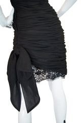 1980s Chiffon & Lace Victor Costa Dress