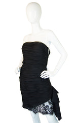 1980s Chiffon & Lace Victor Costa Dress