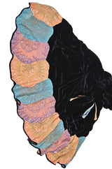 1920s Silk Velvet Sequin Hem Dress