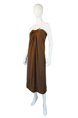 1970s Halston Tie Front Sheath Dress