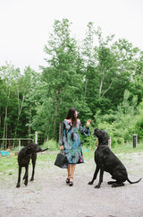 1960s Emilio Pucci Feather Print Off Shoulder Silk Jersey Dress