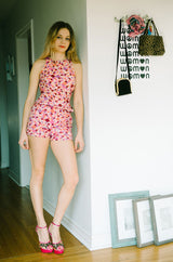 Late 1950s Emilo Pucci Pink Silk Shorts and Shell Set