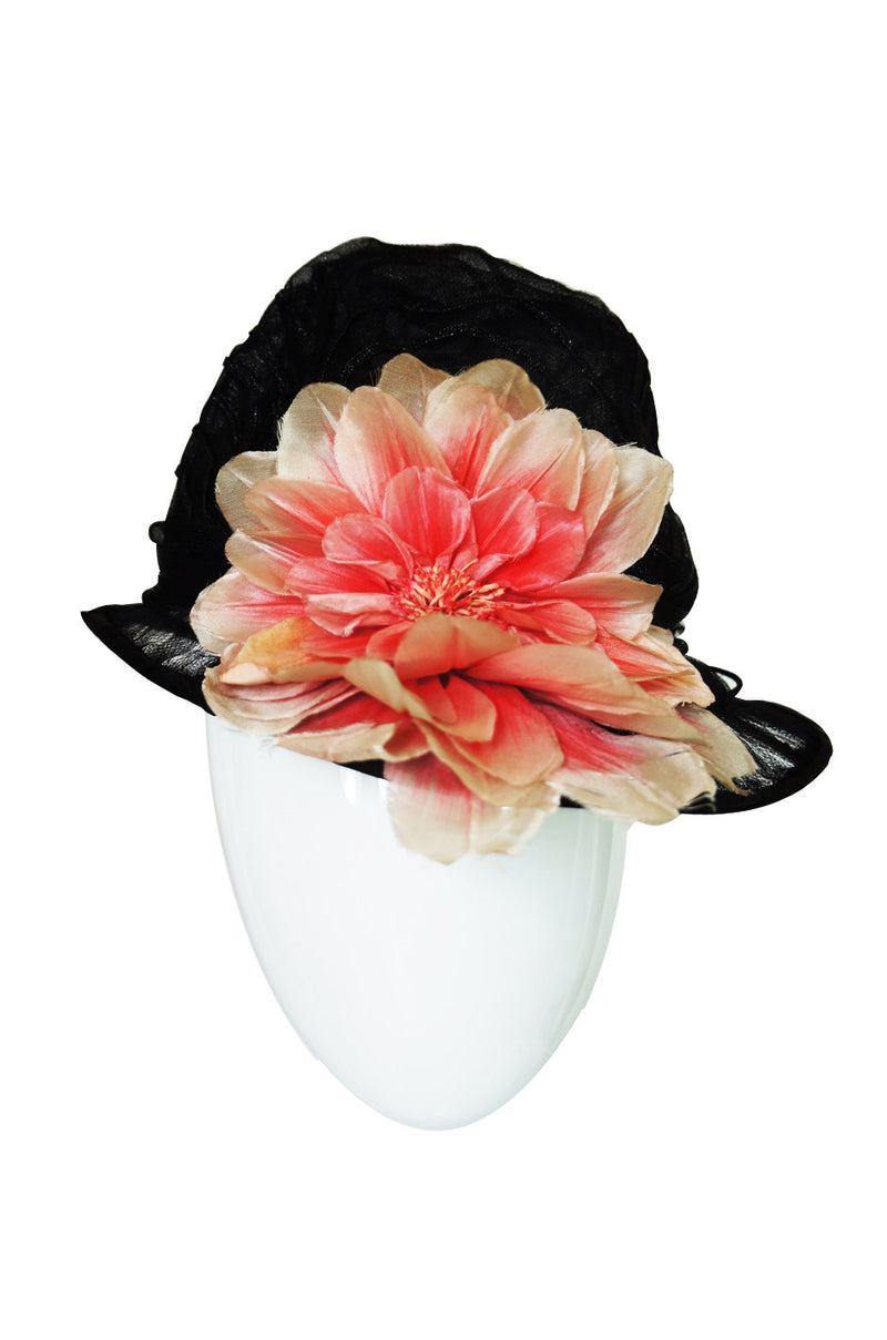Wonderful Edwardian Net Hat with Flower
