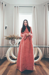 1960s Sybil Connolly Couture 'Non Chalance' Pink Pleated Linen Dress