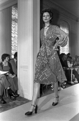 A/W 1973 Christian Dior Haute Couture Stunning Green Silk Chiffon Dress