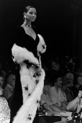 Documented Fall 1984 Christian Dior by Marc Bohan Runway Haute Couture Black Textured Velvet Dress