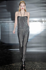 Fall 2009 Gucci by Frida Giannini Ad Campaign Black Jersey Draped Back Jumpsuit