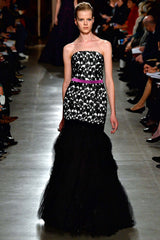 Fabulous Fall 2015 Oscar de la Renta Runway Look 51 Black & White Strapless Dress