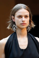 Iconic Fall 2017 Celine by Phoebe Philo Look 15 Runway Black Fringe Dress w Open Back