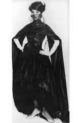 Important Fall 1959 Christian Dior by YSL Couture Black Silk Tafetta & Chantilly Lace Dress w Pouf Sleeves