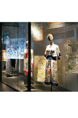 1970s Gucci Ad Campaign Flora Fauna Screen Printed Silk Shift Dress