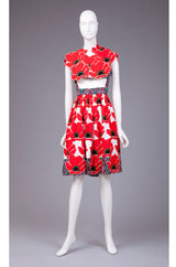1971 Donald Brooks Poppy Skirt & Bib Set