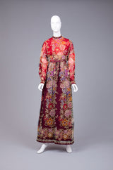 1973 Donald Brooks Cord & Net Gown