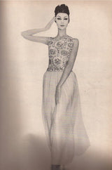 Spring 1961 Balmain Haute Couture Lesage Ivory Beaded Dress w Detachable Cape