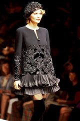 Documented Fall 1994 Valentino Haute Couture Hand Beaded & Pleated Top, Skirt & Jacket Suit Set