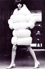 c.1966 Pierre Cardin Fitch Fur & Black Suede Flared Sleeve Coat
