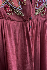 Beautiful 1974 Jean Louis Scherrer Haute Couture Hand Beaded & Applique Silk Chiffon Dress