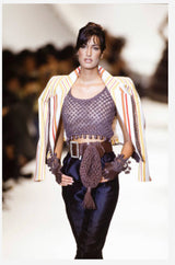 Spring 1994 Christian Dior by Gianfranco Ferre Runway Waxed Cord Top