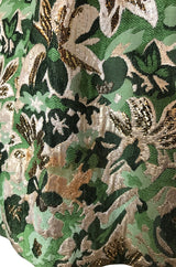 1960s Ceil Chapman Green Metallic Silk Brocade Mini Dress