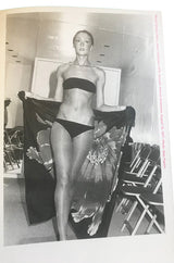 1978 Halston Resort Swimwear Red Floral Jersey Halter Dress