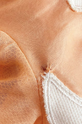 1960s Arnold Scaasi Couture Peach Silk Organza Dress w Incredible Sleeves