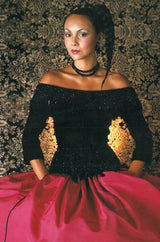 Fall 1976 Louis Mies Possible Yves Saint Laurent Haute Couture Pink & Velvet Bead Dress
