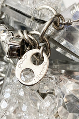 c.1967 Paco Rabanne Couture Mirrored Triangle, Metal, Rhinestone & Beaded Mini Dress w Matching Bag