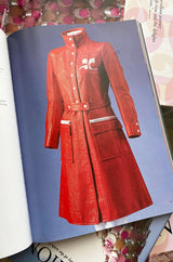 Iconic 1960s Andres Courreges Vivid Orange & White Vinyl Coat or Dress w Original Belt