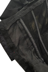 Important Fall 1959 Christian Dior by YSL Couture Black Silk Tafetta & Chantilly Lace Dress w Pouf Sleeves